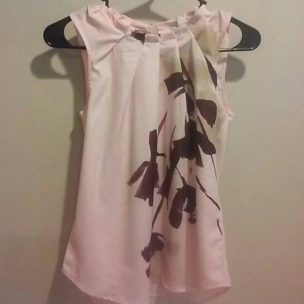 Baby pink silky printed blouse